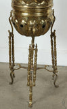 Moroccan Brass Tea Kettle on Stand Handcrafted in Fez Morocco 1930