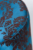Vintage Blue Upholstered Round Moroccan Pouf