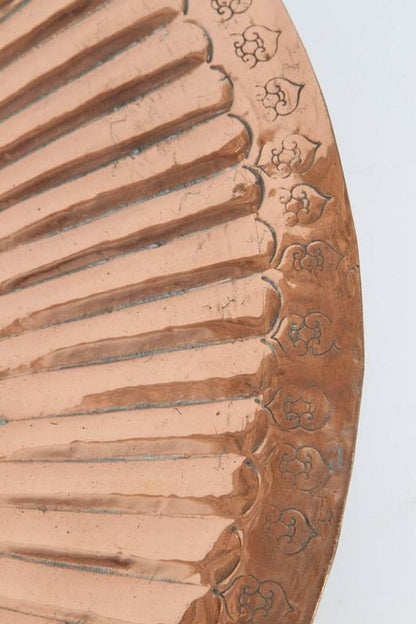 Vintage Asian Hand-Hammered Copper Elephant Tray or Wall Plaque Bowl 1940s