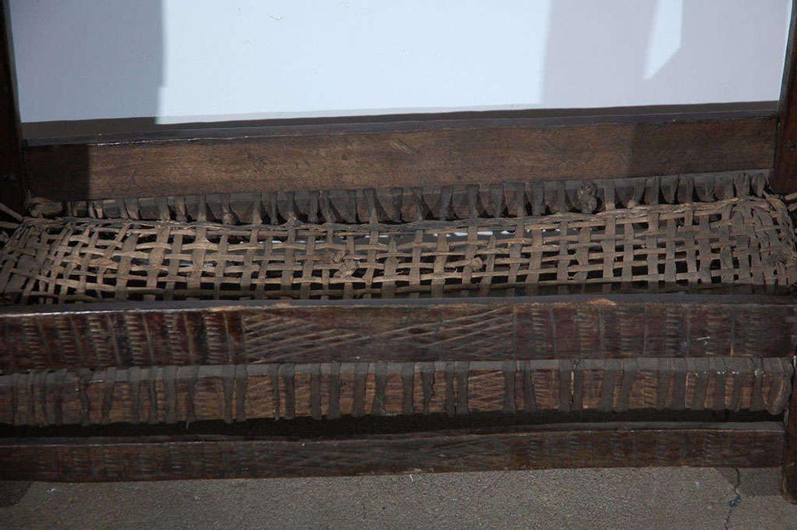 Antique Indian Tribal Carved-Wood Infant Cradle with Woven Bed, circa 1900 — additional view 7