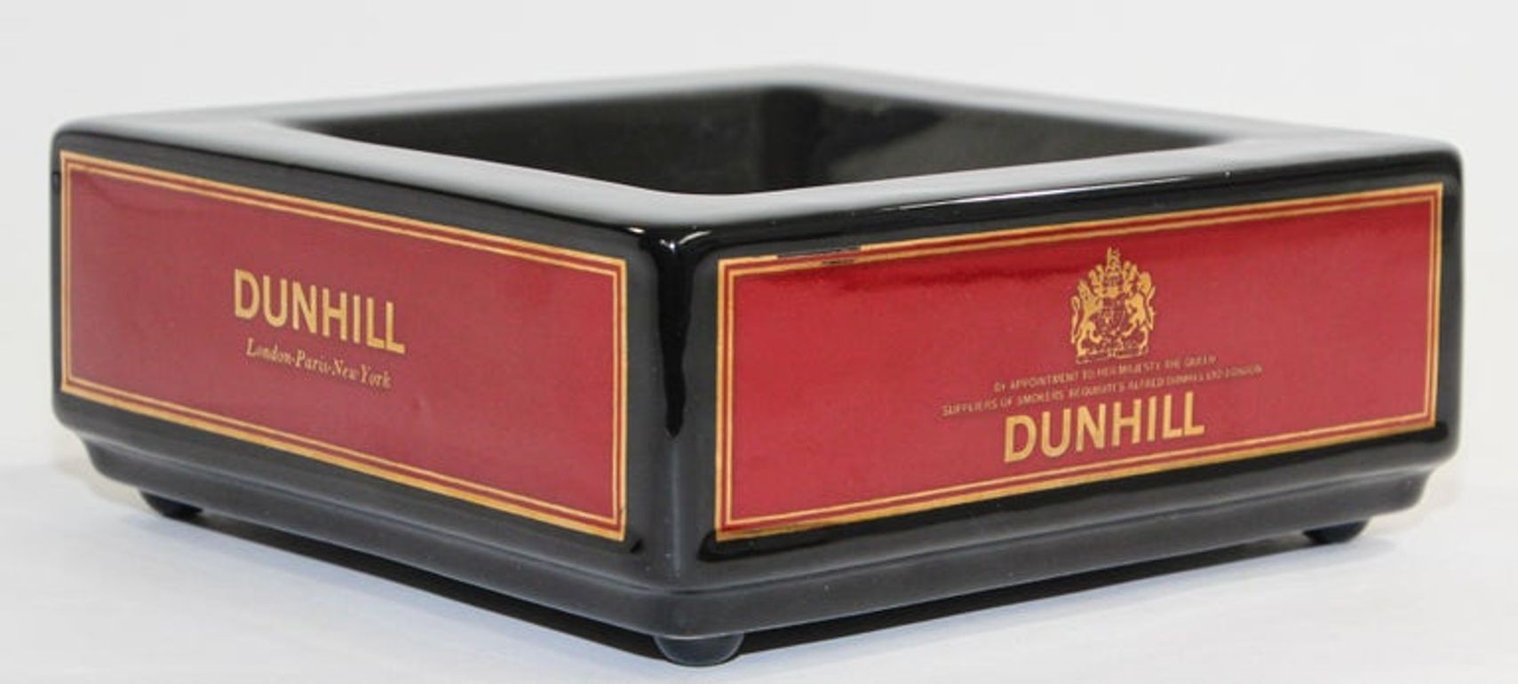 Dunhill Cigar Ashtray Catchall England Black and Red Collectible 1970