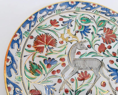 IKaros Hand Painted Carnations and Tulips Decorative Plate Rhodes Greece