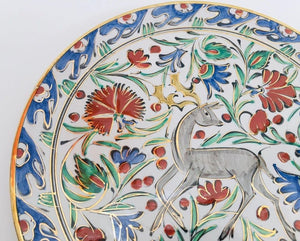 Karos Hand Painted Carnations and Tulips Decorative Plate Rhodes Greece