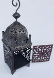 Moroccan Hurricane Metal Candle Lantern Indoor or Outdoor
