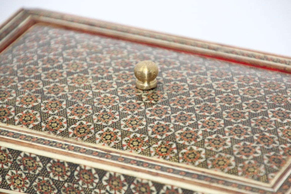 Moorish Decorative Sadeli Micro Mosaic Inlaid Jewelry Box