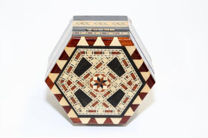 Mosaic Marquetry Octagonal Music Box Granada Moorish Spain
