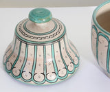 Moroccan Ceramic Glazed Covered Urn Handcrafted in Fez Morocco