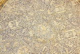 Large Antique Decorative Indo-Persian Mughal Hammered Brass Tray 19th c.