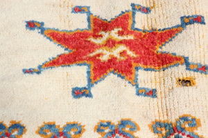 1960s Vintage Orange Moroccan Berber Rug