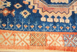 1960s Vintage Moroccan Tribal African Rug Indigo and Burnt Orange