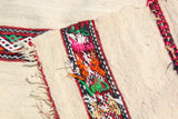 1960s Vintage Berber Moroccan Handira Bohemian Tribal Style Flat-Weave Textile