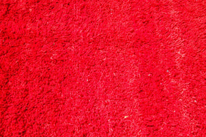 1960s Vintage Red Ethnic Moroccan Fluffy Rug Bed of Roses