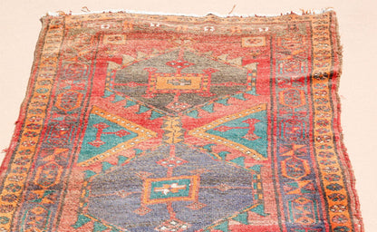 1950s Hand Knotted Vintage Carpet Rug Runner from Turkey — Turkey