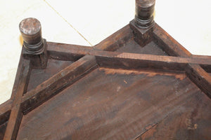 Indian Star Shape Wooden and Brass Low Coffee Table 1950s