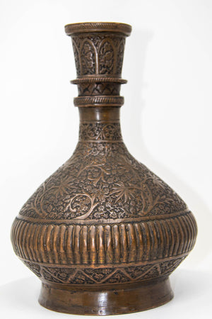 Antique Tinned Copper Indo-Persian Islamic Vase 19th Century