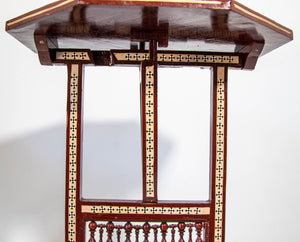 Egyptian Octagonal Side Table Islamic Moorish Tilt-Top Inlaid Table 1950s