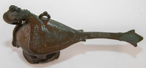 Antique Indian Bronze Parrot Figure oil Lamp Rajasthan 19th Century