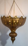 Vintage Large Moroccan Brass Chandelier in Andalus Moorish Style