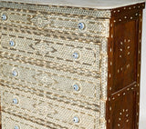 Antique Middle Eastern Mother-of-Pearl Inlaid Marble-Top Chest of Drawers
