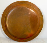 1920s Antique Hand Tooled Oversized Moroccan Metal Copper Tray 31 in. D.