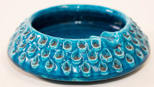 Aldo Londi for Bitossi Remini Blue Ceramic Ashtray Handcrafted in Italy