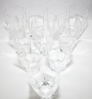 Frank Lloyd Wright by TIFFANY Crystal Tumbler Highball Glasses Barware Set of 8