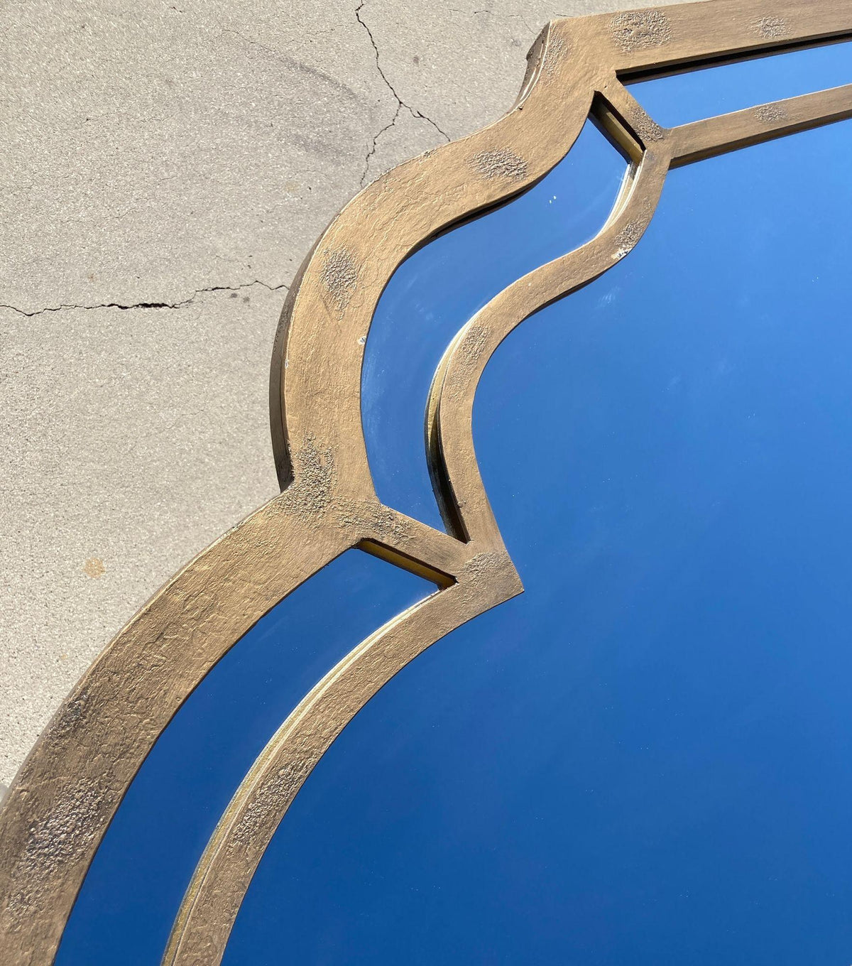 Large Forged Bronze Iron Arched Mirror 6ft 8 Spanish Moorish Colonial style — Mexico