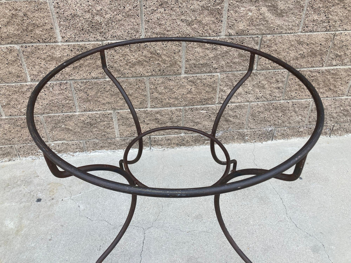 Moroccan Round Mosaic Outdoor Tile Table on Iron Base 47 in