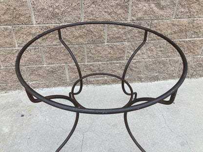 Moroccan Round Mosaic Outdoor Tile Table on Iron Base 47 in