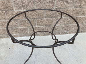 Moroccan Round Mosaic Outdoor Tile Table on Iron Base 47 in
