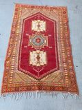 Moroccan Vintage Boujad Berber Tribal Rug 1960s