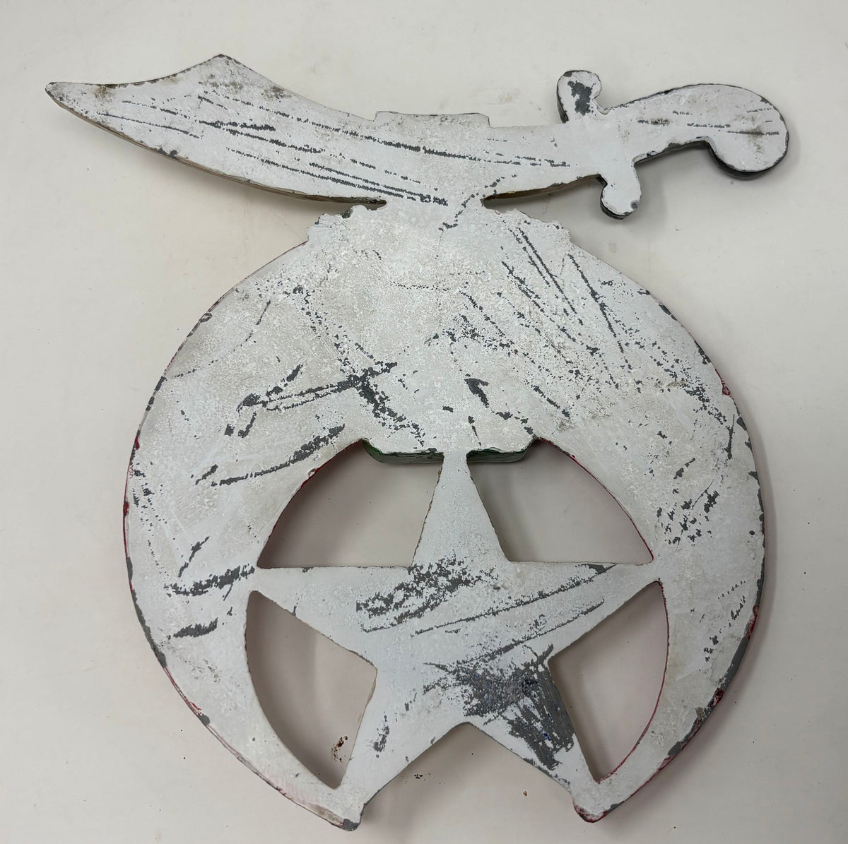 Large Crescent and Scimitar Masonic Shriners Cast Emblem Wall Plaque Freemasonry