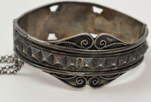 Antique Moorish North African Silver Cuff Bracelet
