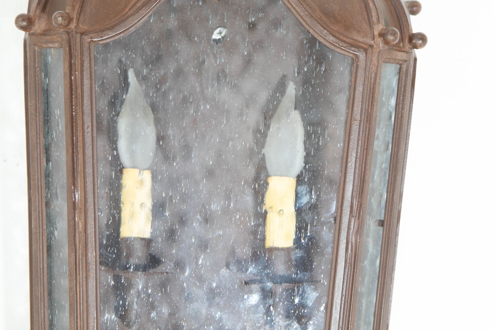 Iron Wall Lantern Antique Rust with Glass 1 of 6 for Outdoor European Style