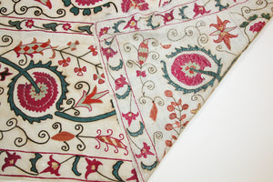 19th C. Suzani Bukhara Uzbekistan Antique Embroidered Islamic Art Textile Susani