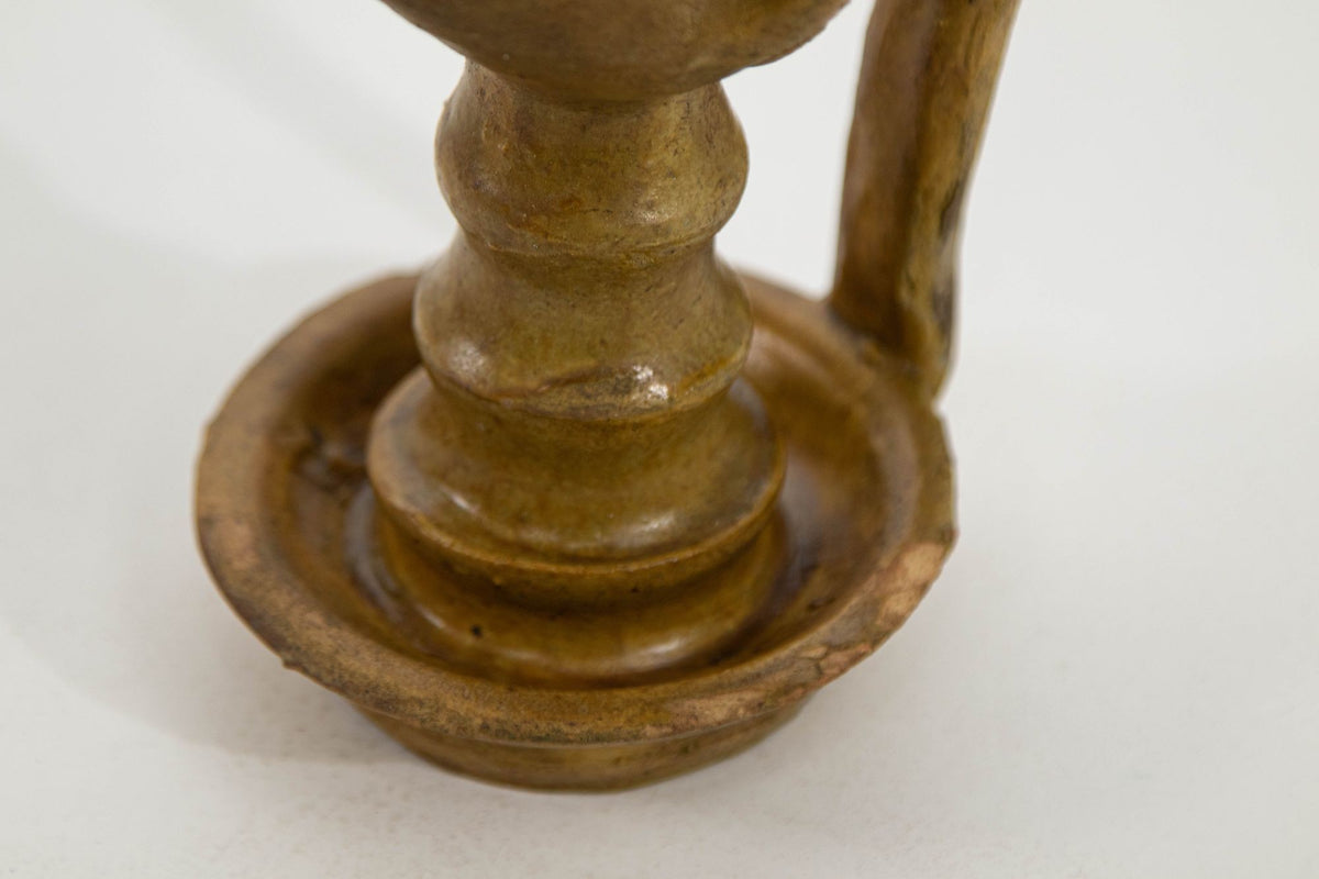 Antique Islamic Persian Nishapur Style Ceramic Glazed Oil Lamp