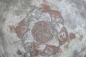 Antique Large Tinned Copper Ottoman Turkish Circular Tray