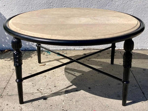 Michael Taylor Montecito Patio Round Outdoor Indoor Coffee Table With Stone Top