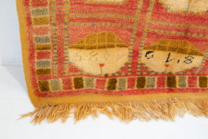 Moroccan Orange Wool Rug by the Beni MGuild Morocco 1980s