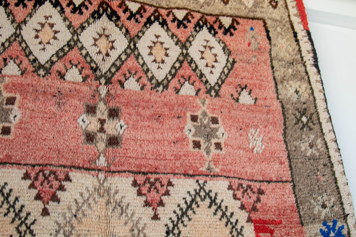 Moroccan Vintage Hand-Woven Boujad Berber Rug, circa 1960