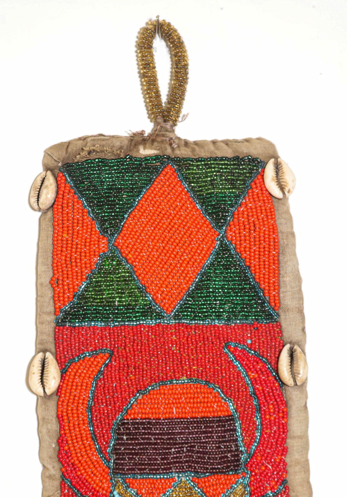 African Yoruba Diviner's Red Beaded Panel Sash 1950 — additional view 6
