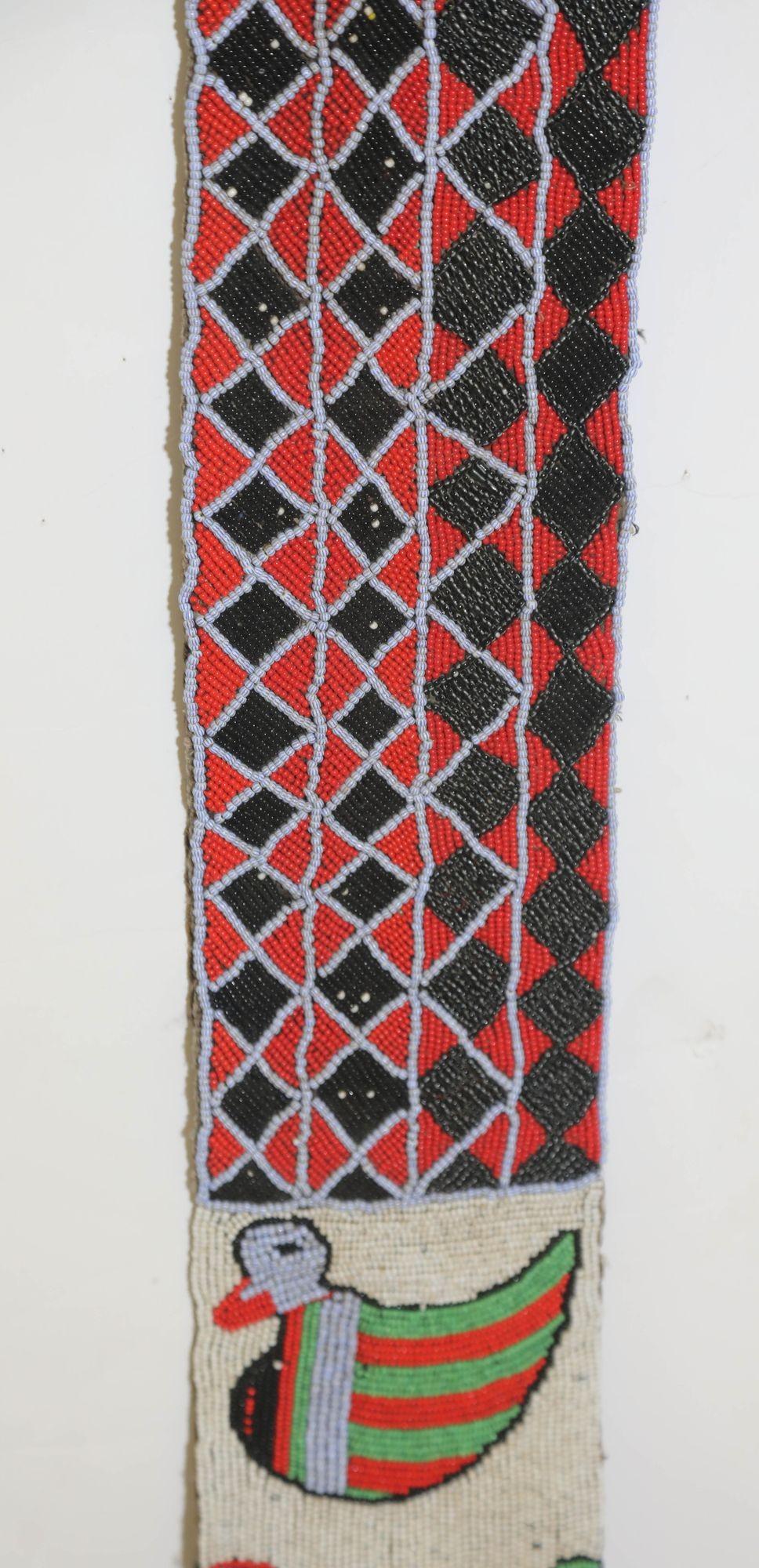 African Yoruba Diviner's Beaded Wall Hanging Panel Sash 1950 — additional view 6