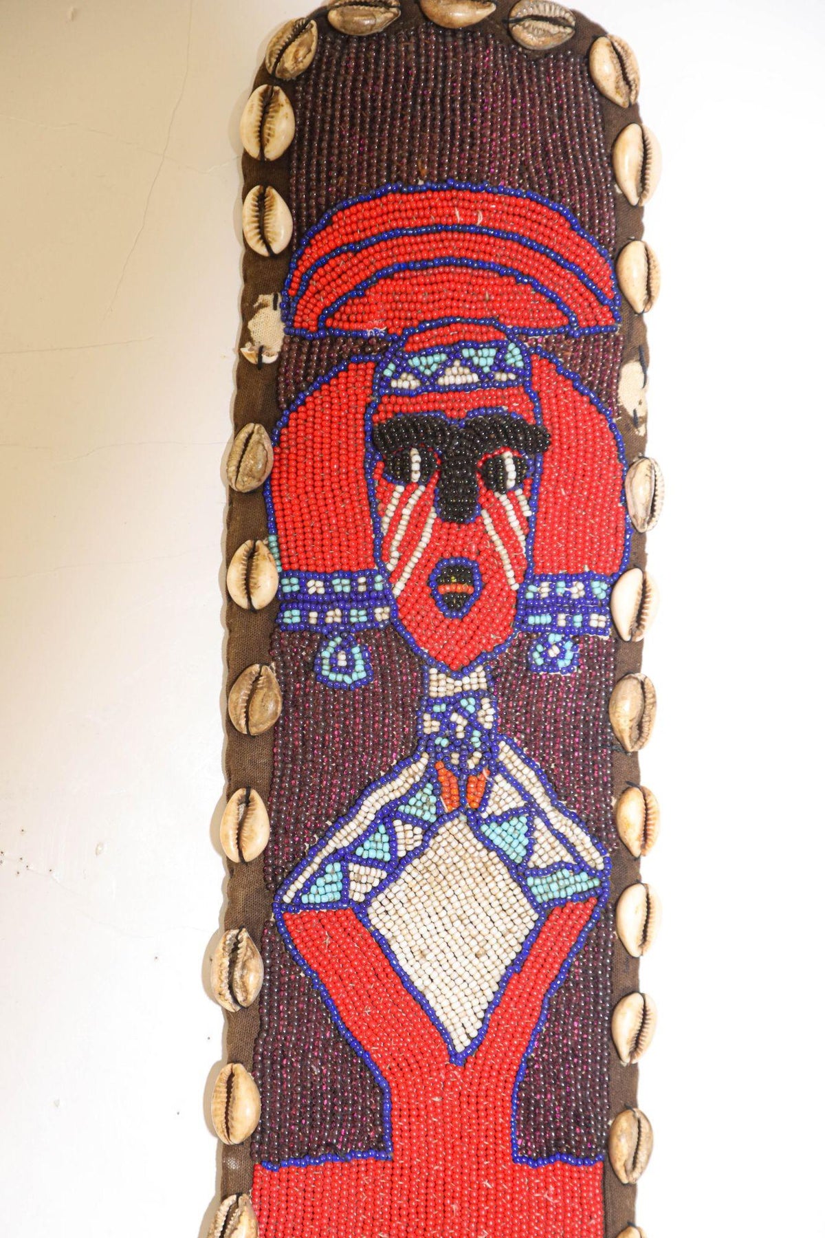 African Yoruba Diviner's Red Beaded Sash Panel 1950 — additional view 6