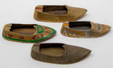 Vintage Brass Etched Aladdin Middle Eastern Slipper Shoe Ashtray Set of 4