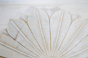 White Marble Open Lotus Flower Shape Large Blow Hand-Carved in India Raj Mughal