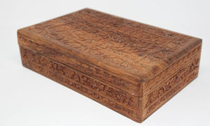 Anglo Raj Hand Carved Wooden Decorative Jewelry Box