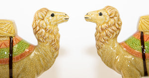 Vintage Porcelain Camel Sculptures Figurines Bookends