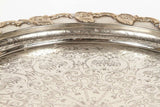 Antique Moroccan Silver-Plated Tea Tray Table on Removable Legs Fez, circa 1920
