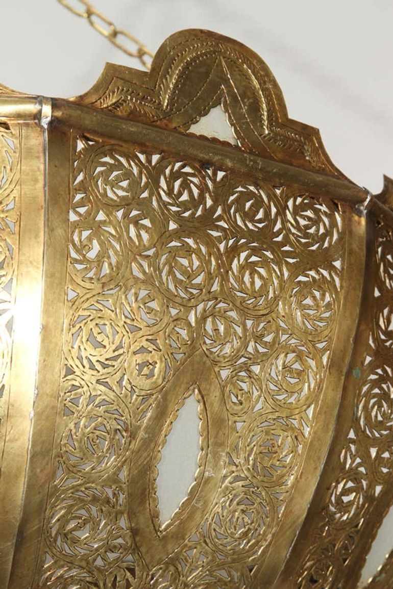 Large Vintage Brass Moroccan chandelier