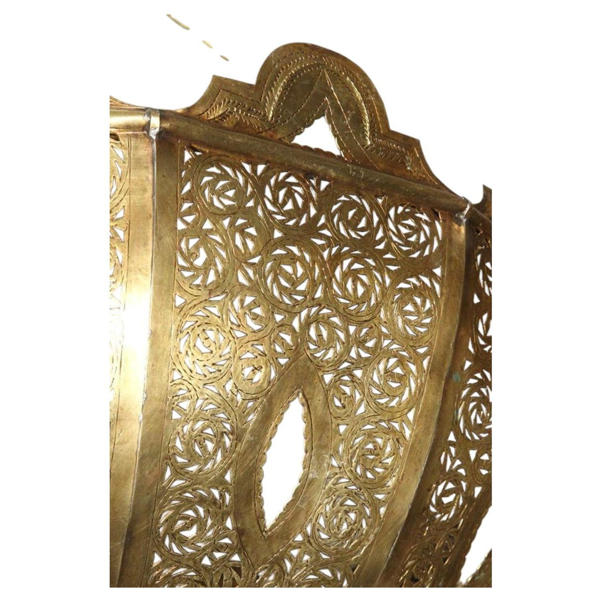 Oversized Moroccan Pierced Brass Filigree Chandelier, Moorish Style — Morocco